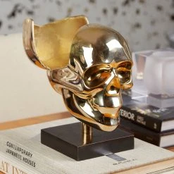 Jonathan Adler UK Brass Skull Box Décor