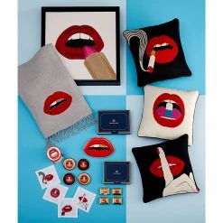 Jonathan Adler UK Lips Smolder Needlepoint Cushion