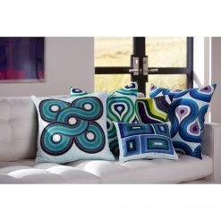 Jonathan Adler UK Emerald/Navy Milano Blocks Cushion Bestsellers