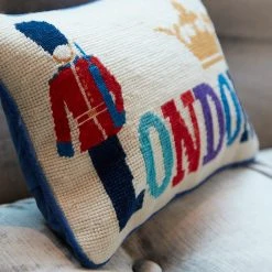 Jonathan Adler UK London Needlepoint Throw Cushion
