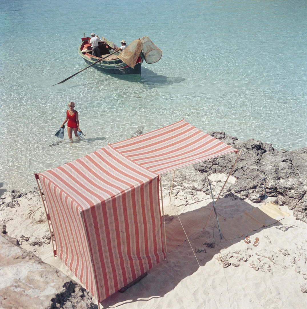 Jonathan Adler UK Slim Aarons "Marietine Birnie, Blue Lagoon" Photograph Art