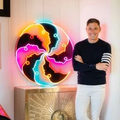 Jonathan Adler UK Atlas Round, LED Neon Sign