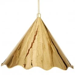 Jonathan Adler UK Large Brass Ripple Pendant Lighting