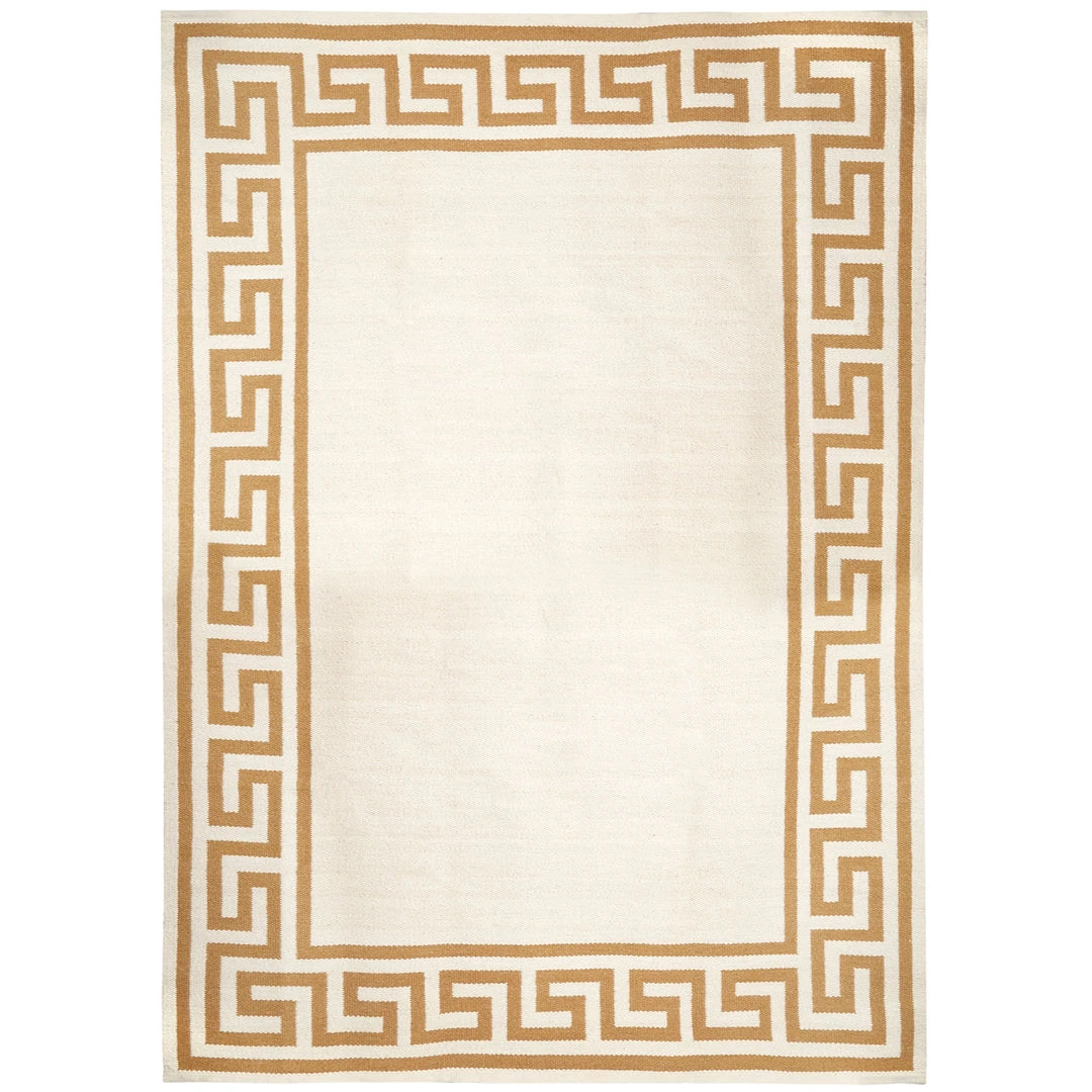 Jonathan Adler UK Greek Key Border Reversible Peruvian Flat Weave Rug Rugs