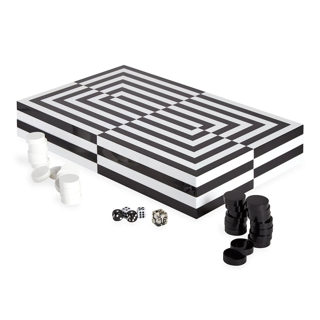 Jonathan Adler UK Op Art Backgammon Set Décor
