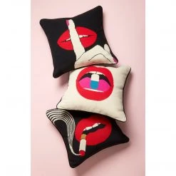 Jonathan Adler UK Lips Full Dose Needlepoint Cushion