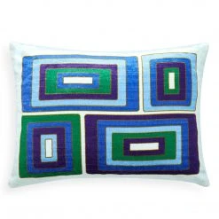 Jonathan Adler UK Emerald/Navy Milano Blocks Cushion Bestsellers