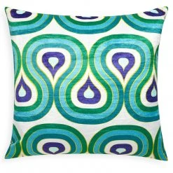 Jonathan Adler UK Bestsellers Emerald/Navy Milano Concentric Loops Cushion
