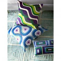 Jonathan Adler UK Purple/Navy Milano Concentric Loops Cushion Bestsellers