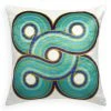 Jonathan Adler UK Turquoise/Navy Milano Woven Circles Cushion