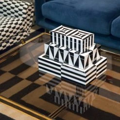 Jonathan Adler UK Large Op Art Lacquer Box