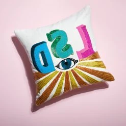 Jonathan Adler UK LSD Beaded Cushion Counterculture